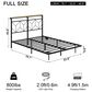 HOMLUX Full Floating Bed Frame with LED Headboard and Charging Station in Black, , large