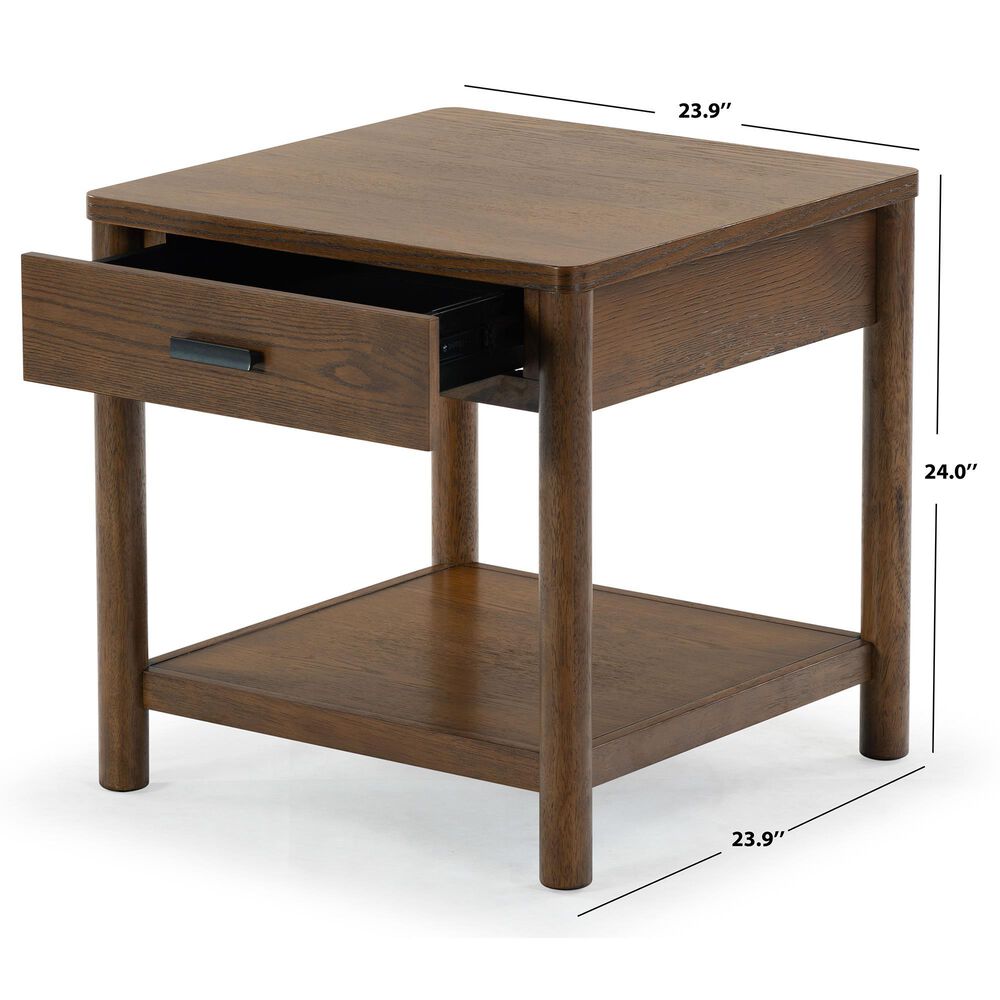 Safavieh Jaylessa 1-Drawer End Table in Medium Oak, , large