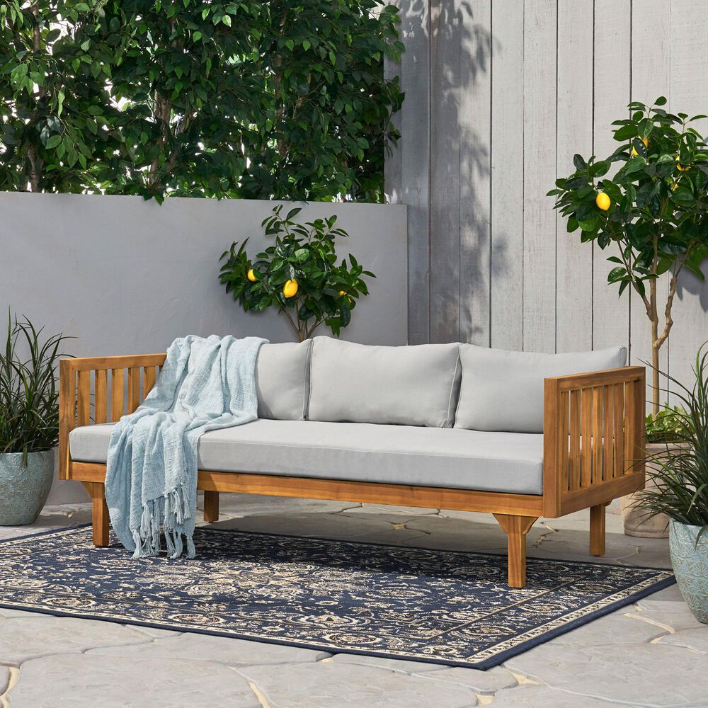 Hearth and Haven Claremont Outdoor Sofa Daybed in Beige, , large