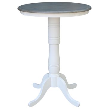 International Concepts Transitional 30" Bar Height Table in White and Heather Gray, , large