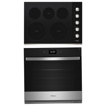 Whirlpool 2-Piece Kitchen Package with 5 Cu. Ft. Single Smart Wall Oven and Electric Cooktop in Fingerprint Resistant Stainless Steel, , large