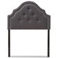 Baxton Studio Cora Twin Upholstered Panel Headboard in Dark Grey, , large