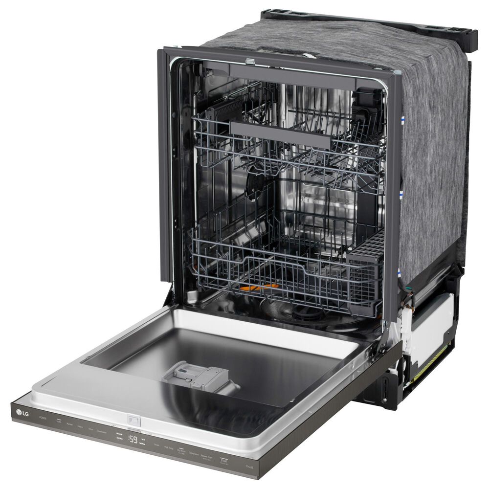 LG 24" Built-In Pocket Handle Dishwasher with SteamAssist in Black Stainless Steel, , large