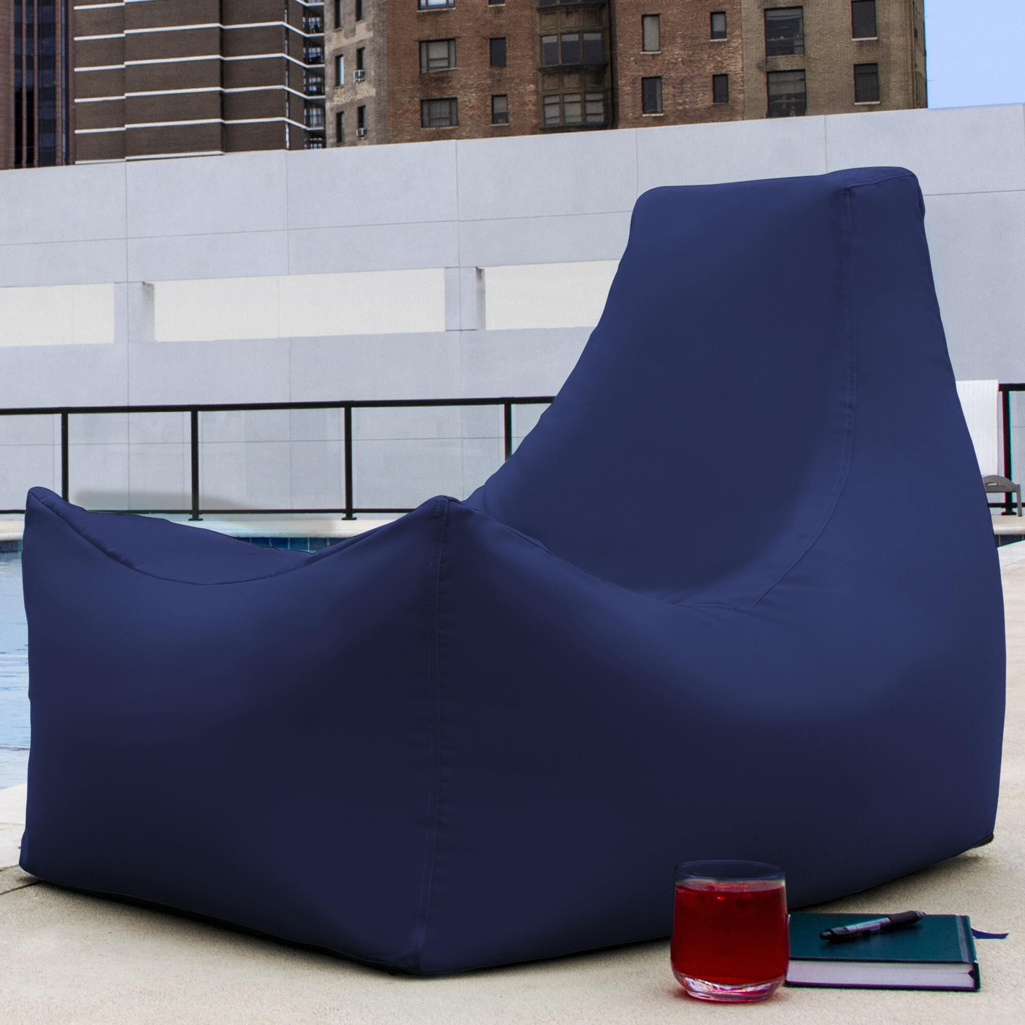 Jaxx Juniper Patio Bean Bag Chair in Navy
