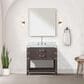 Lexora Home Norwalk 36" Single Bathroom Vanity in Brown Oak with White Carrara Marble Top and Rectangle Sink, , large