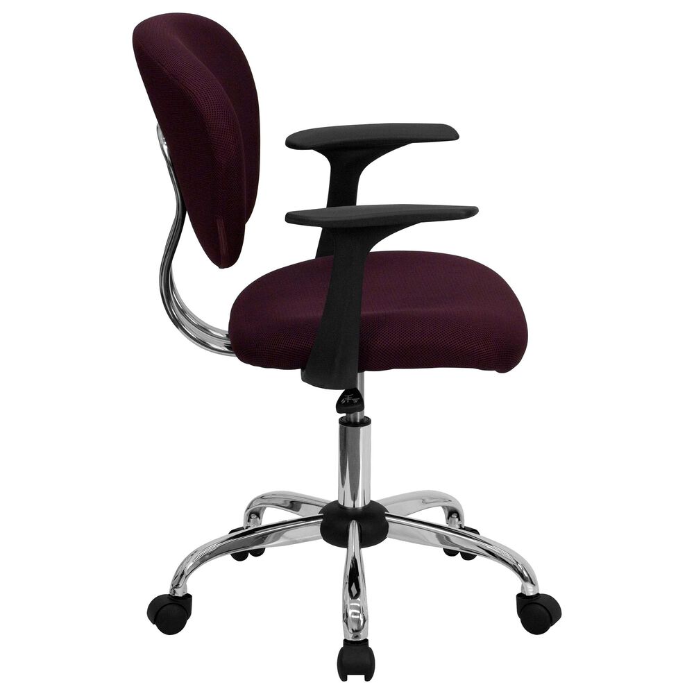 Flash Furniture Swivel Task Chair in Burgundy, , large
