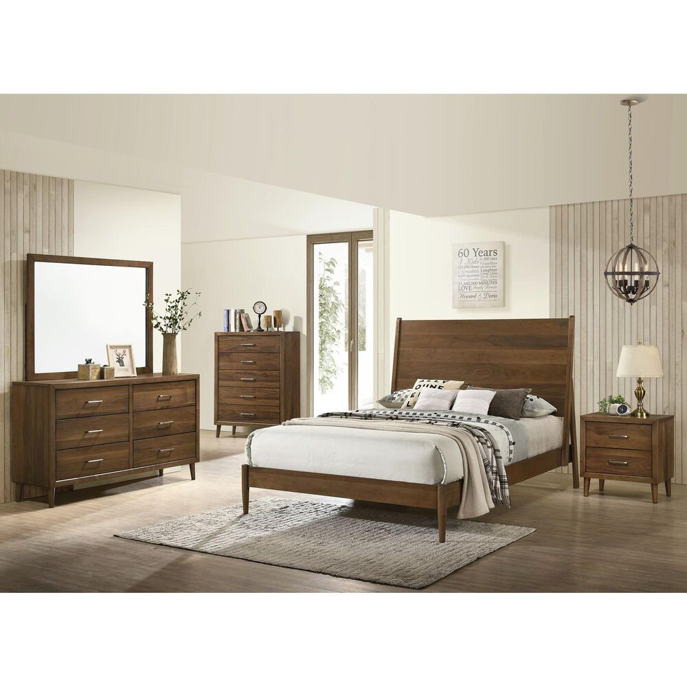 Mayberry Hill Malibu 5 Piece Full Bedroom Set in Walnut, , large