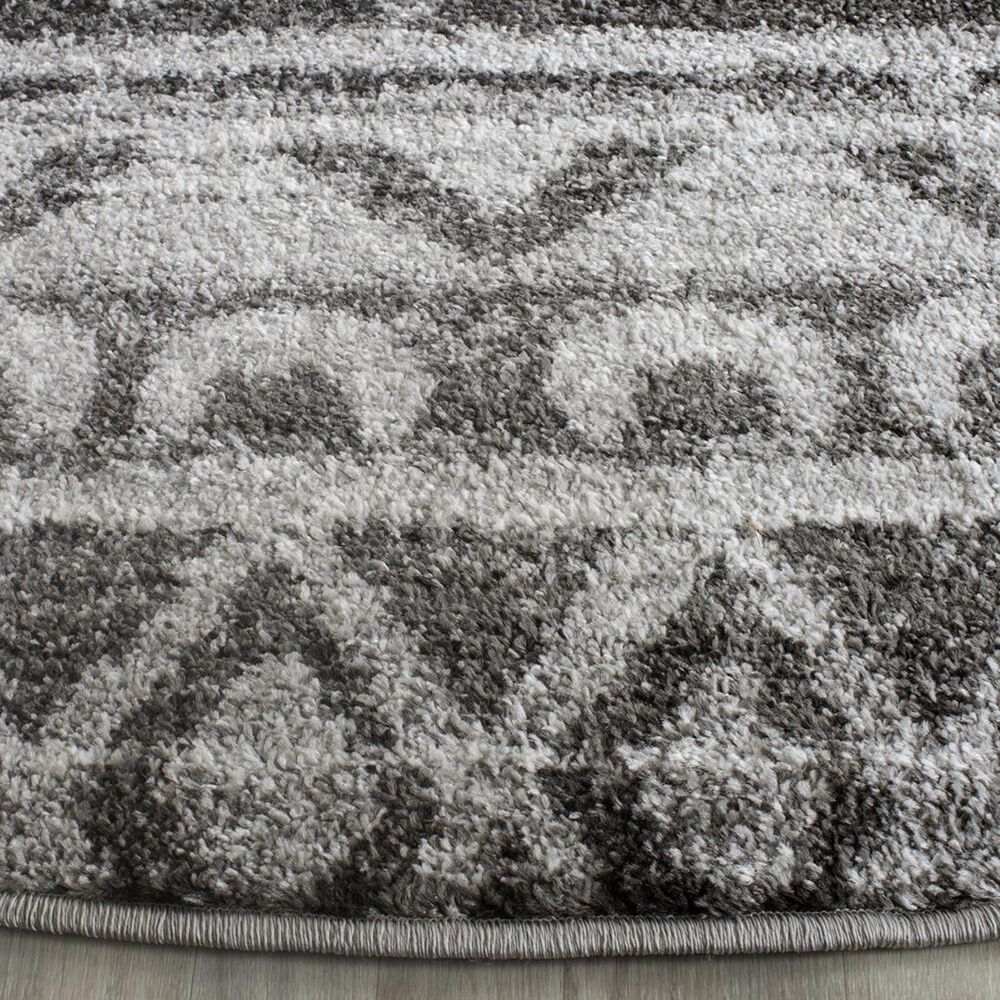 Safavieh Adirondack ADR119N-4R 4&#39; x 4&#39;  Ivory/Charcoal Round Rug, , large
