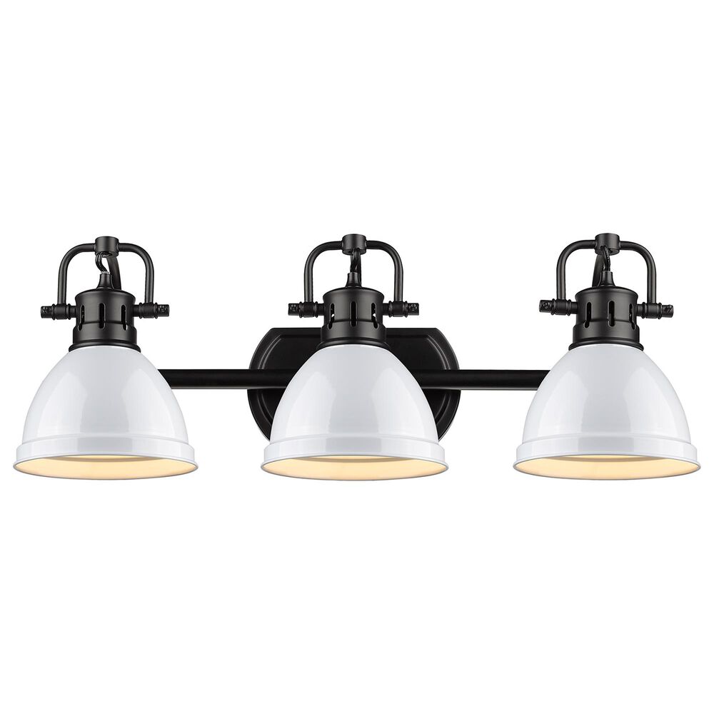 Golden Lighting Duncan 3-Light Bath Vanity in Matte Black and Glossy White, , large