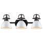 Golden Lighting Duncan 3-Light Bath Vanity in Matte Black and Glossy White, , large
