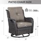 Sunwell Garden Patio Swivel Rocker Chair with Brown Rattan in Gray (Set of 2), , large