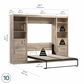 Bestar Pur 130" Full Murphy Storage Bed in Rustic Brown, , large