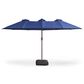 HOMLUX 15" Double-Sided Outdoor Market Umbrella with Sandbag Base and White LED Beads in Royal Blue, , large