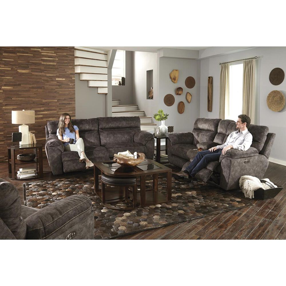 Catnapper Sedona Power Reclining Sofa with Power Headrest in Smoke, , large