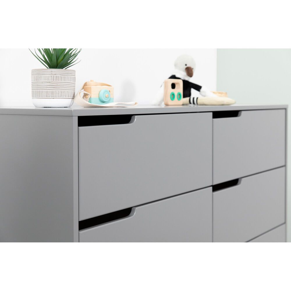 Babyletto Hudson Crib and 6 Drawer Double Dresser Set in Grey Shop NFM