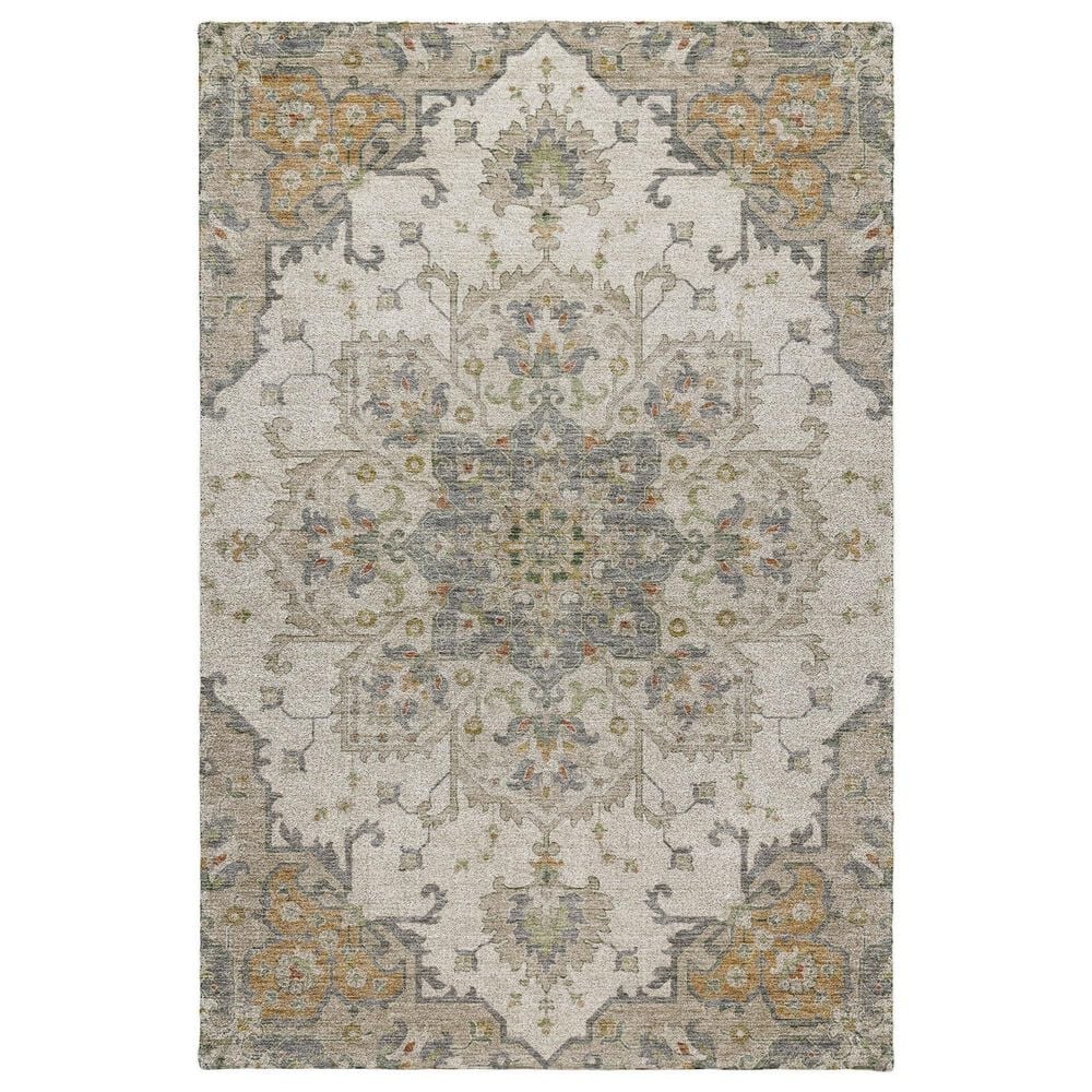 Dalyn Rug Company Silk Road Ivory, Beige, Taupe, Gold, Gray and Copper 3" x 5" Area Rug, , large