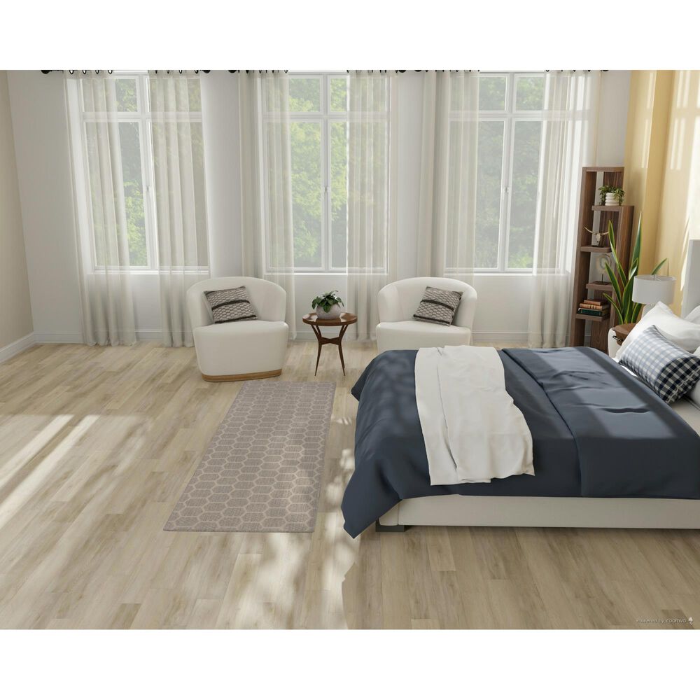 Nourison Twist Reversible 2&#39;2&quot; x 8&#39; Grey Indoor/Outdoor Runner, , large