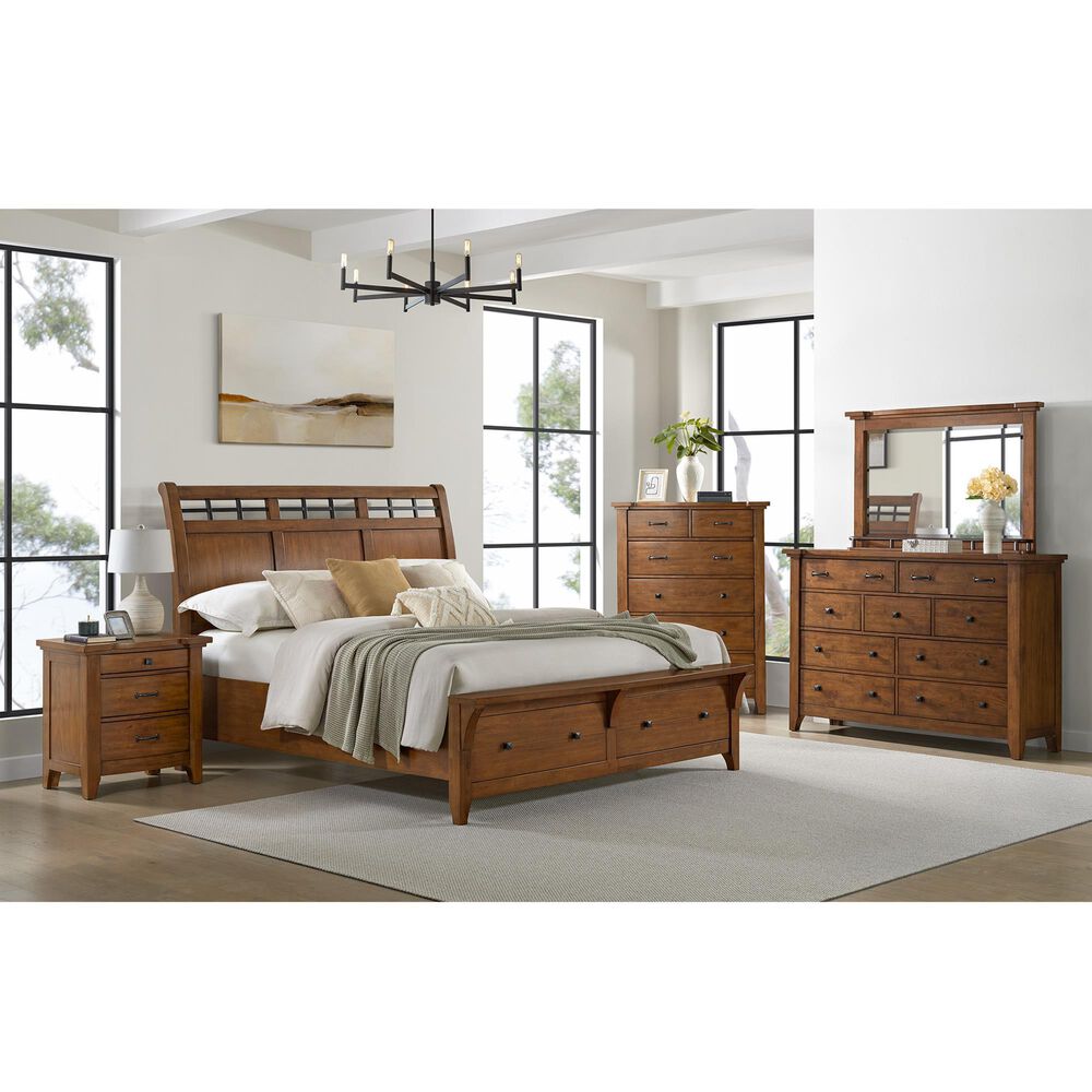 Mayberry Hill Gage King Storage Bed in Chestnut, , large