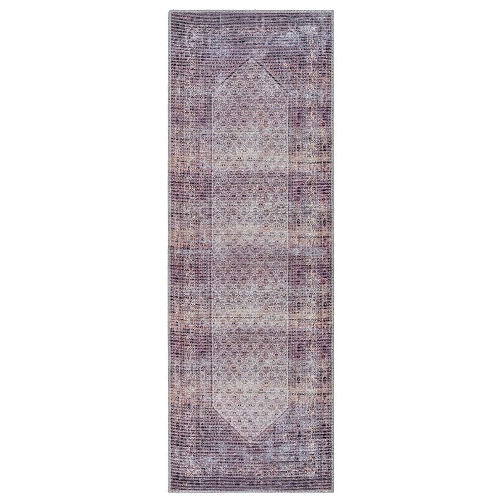 Surya Colin 2"7" x 7"3" Plum, Ink Blue, Dusty Pink and Cream Runner, , large