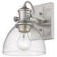 Golden Lighting Hines 1-Light Bath Vanity with Seeded Glass in Pewter, , large