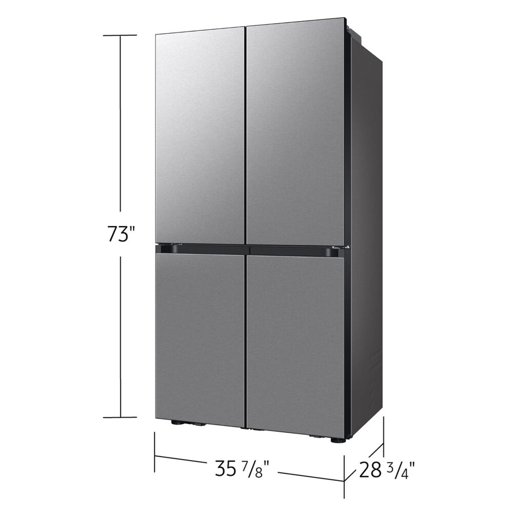 Samsung 23.5 Cu. Ft. Bespoke Counter Depth 4-Door French Door Refrigerator with AI Hybrid Cooling &amp; Beverage Center in Stainless Steel, , large