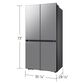 Samsung 23.5 Cu. Ft. Bespoke Counter Depth 4-Door French Door Refrigerator with AI Hybrid Cooling & Beverage Center in Stainless Steel, , large