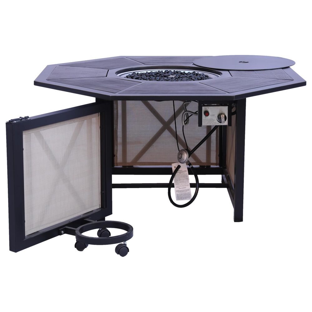 GatherCraft Denison 5-Piece Octagon Firepit Chat Set in Splendor Wheat, , large