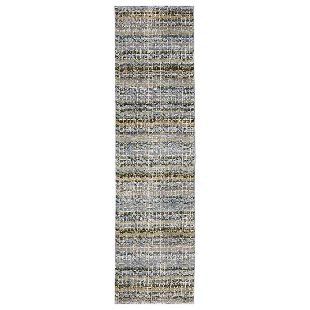 Oriental Weavers Atlas Stripe 747B 2"6" x 12" Blue Runner, , large
