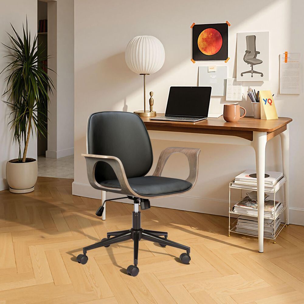Zuo Modern Ali Office Chair in Black and Brown, , large