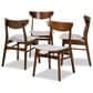 Baxton Studio Parlin Side Chair with Light Grey Cushion in Walnut Brown (Set of 4), , large