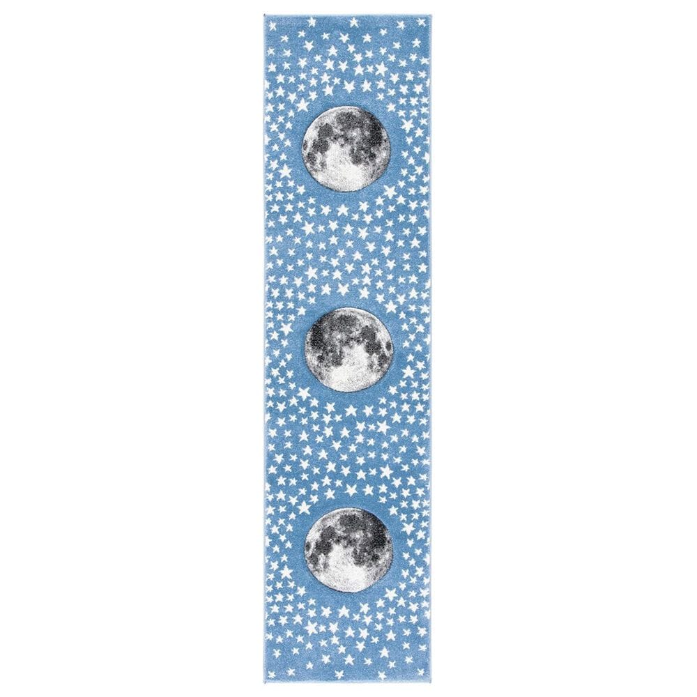 Safavieh Carousel 2" x 8" Light Blue and Grey Kids Runner, , large