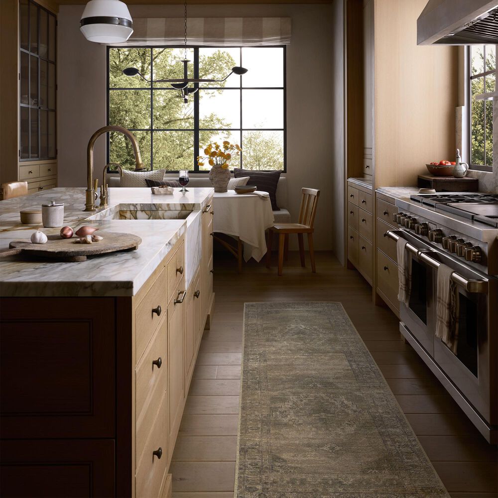 Amber Lewis x Loloi Cambria Sand and Olive 2'6" x 7'6" Runner, , large