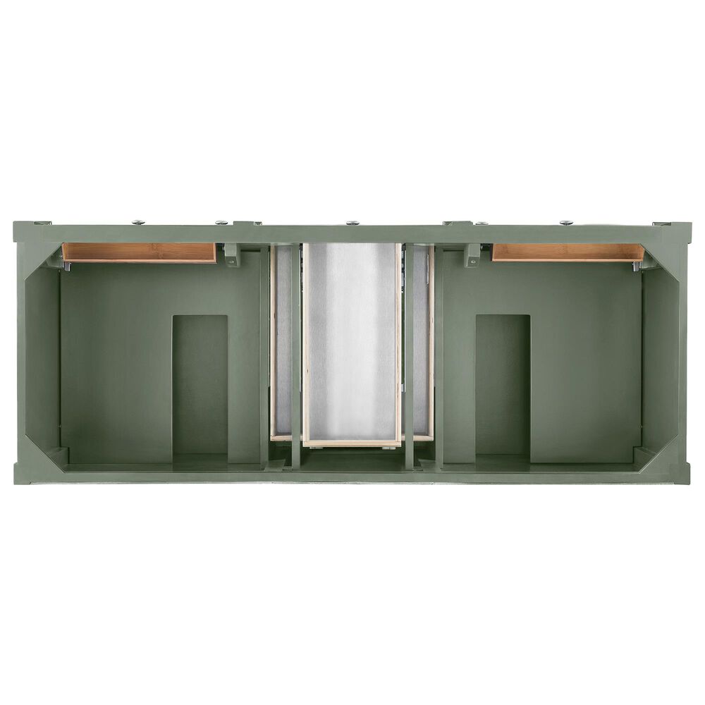 James Martin Brittany 60" Double Bathroom Vanity in Smokey Celadon with 3 cm Tajnar Eclos Top and Rectangular Sinks, , large