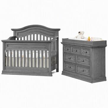 Oxford Baby Glenbrook 3- Piece Nursery Set with 4- In- 1 Crib, Dresser and Changer Top in Graphite Gray, , large