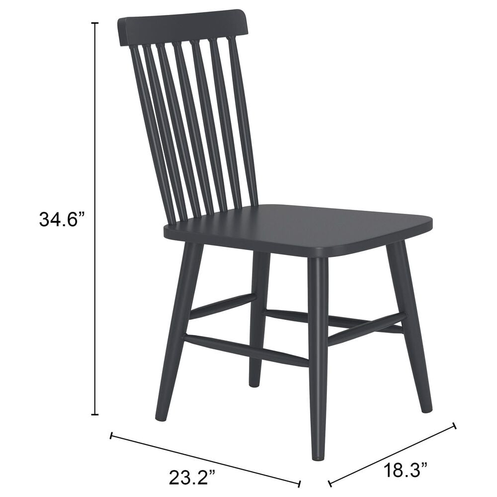 Zuo Modern Zeilen Side Chair in Black &#40;Set of 2&#41;, , large