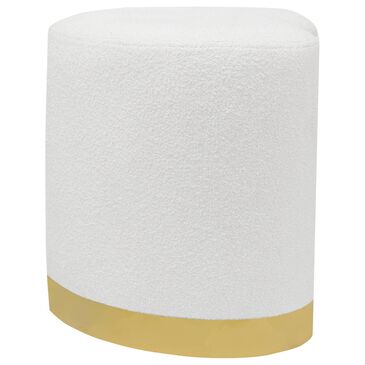 Impressions Vanity Kianna Heart Stool with White Boucle Cushion in Gold, , large