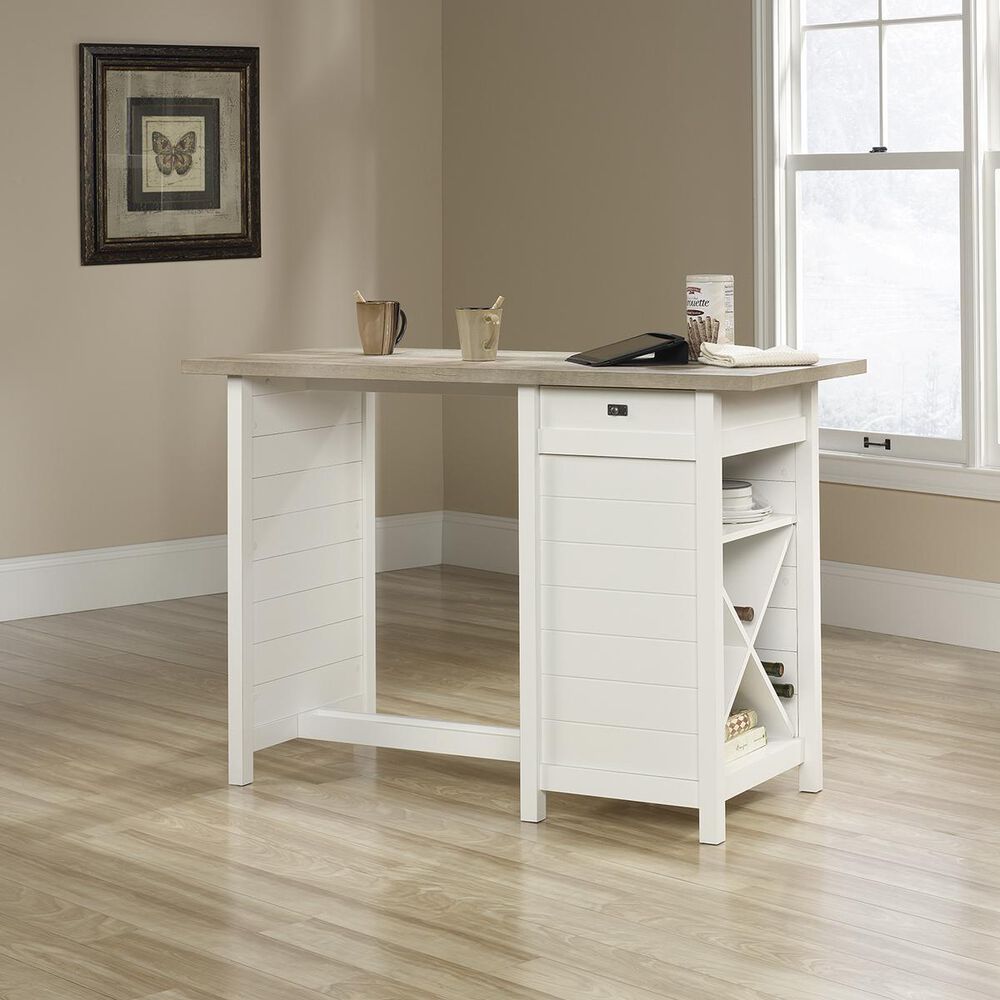 Sauder Cottage Road Kitchen Island in Soft White, , large