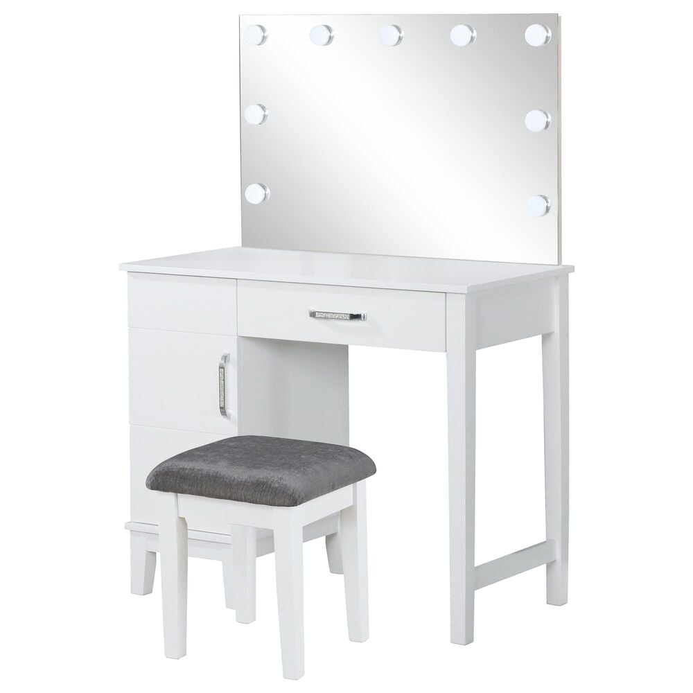 Pacific Landing Vanity 3 Piece Set with LED Lights in White, , large