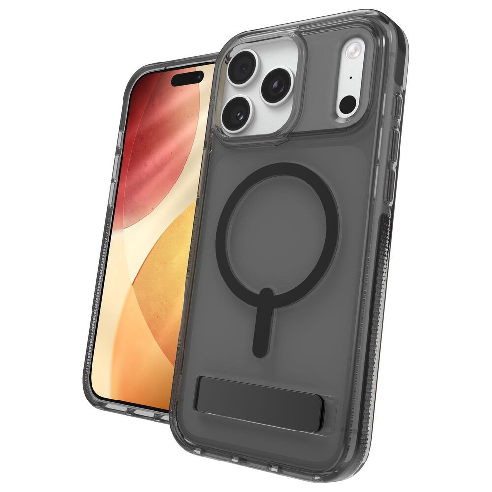 Zagg Santa Cruz Snap for MagSafe Clear Phone Case with Stand for iPhone 17 Pro Max in Midnight Black, , large