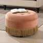 Jennifer Taylor Home Yolanda Accent Ottoman in Peach Orange Velvet, , large