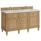 James Martin Vanities Lorelai 60" Double Vanity in Light Natural Oak with 3 cm Ethereal Noctis Quartz Top, , large