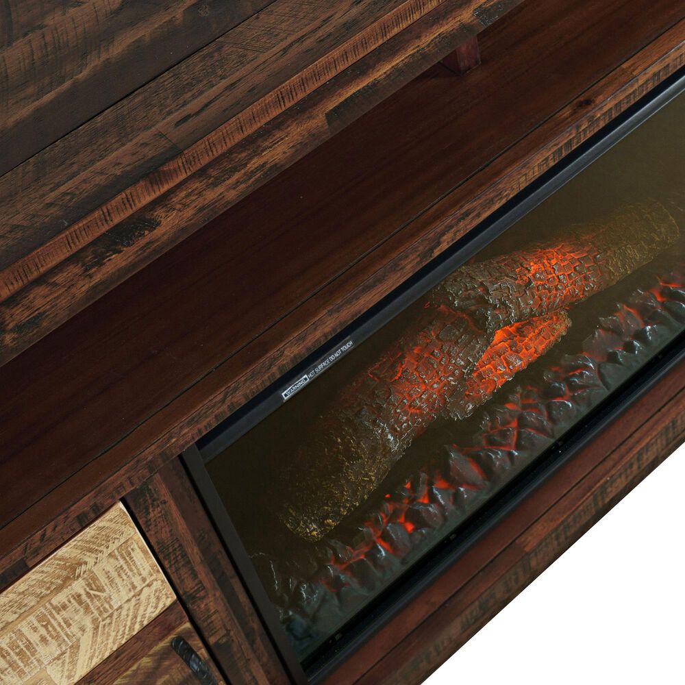 Jofran Painted Canyon 60&quot; Electric Fireplace Media Console in Cannon Valley, , large