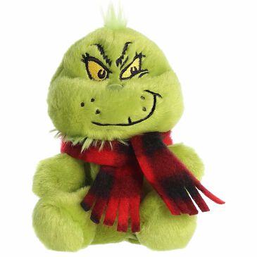 Aurora Palm Pals 5" Grinch with Scarf Plush in Green and Red, , large