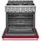 KitchenAid 36" Slide-In Gas True Convection Range with Self-Cleaning in Passion Red, , large