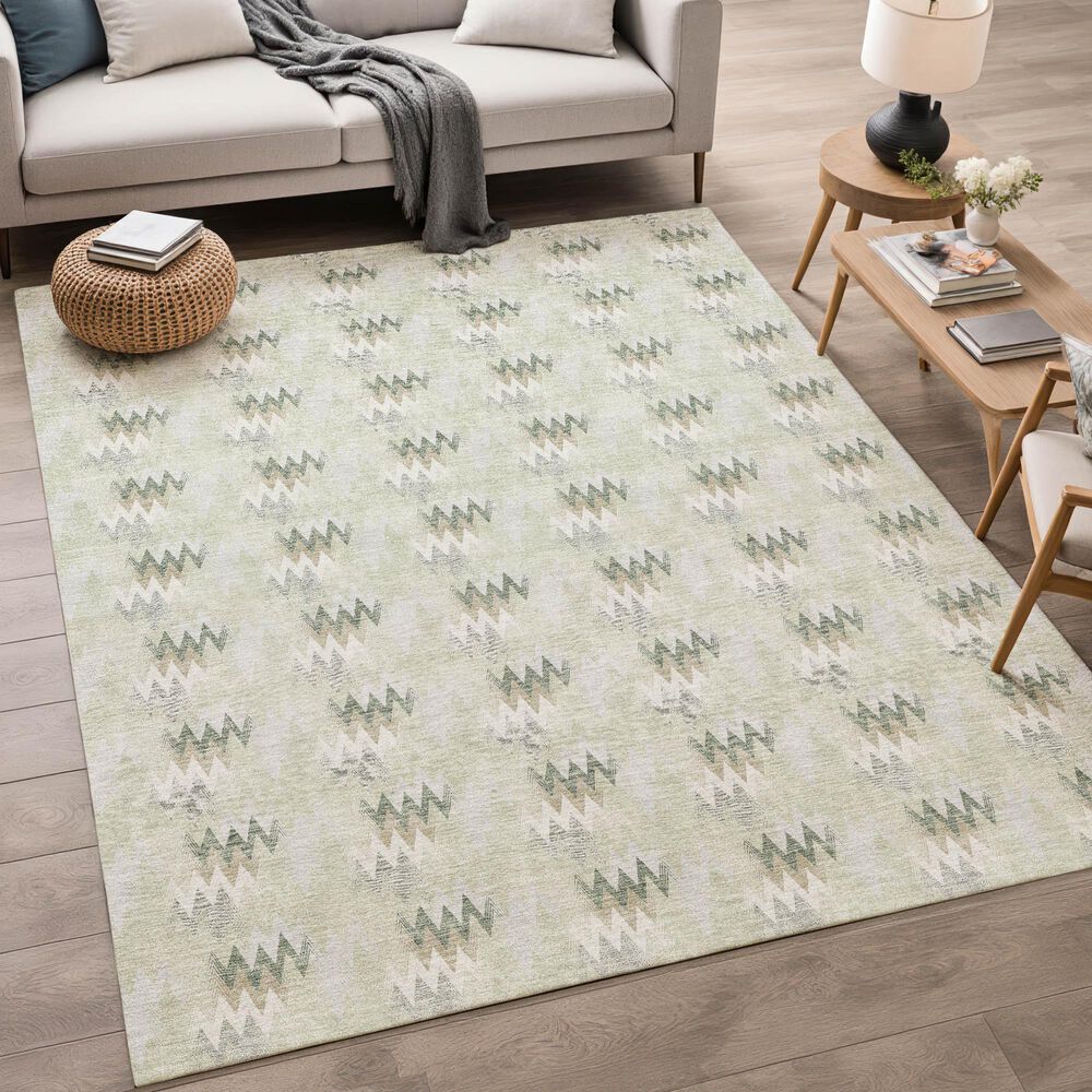 Dalyn Rug Company Soft Essentials Chevron Celery 9' x 12' Area Rug, , large