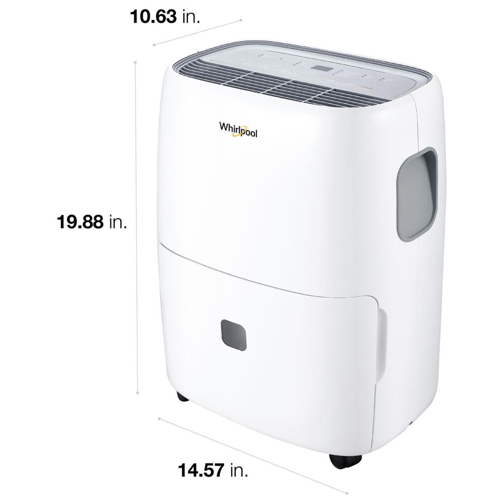 Whirlpool 30-Pint Dehumidifier in White, , large