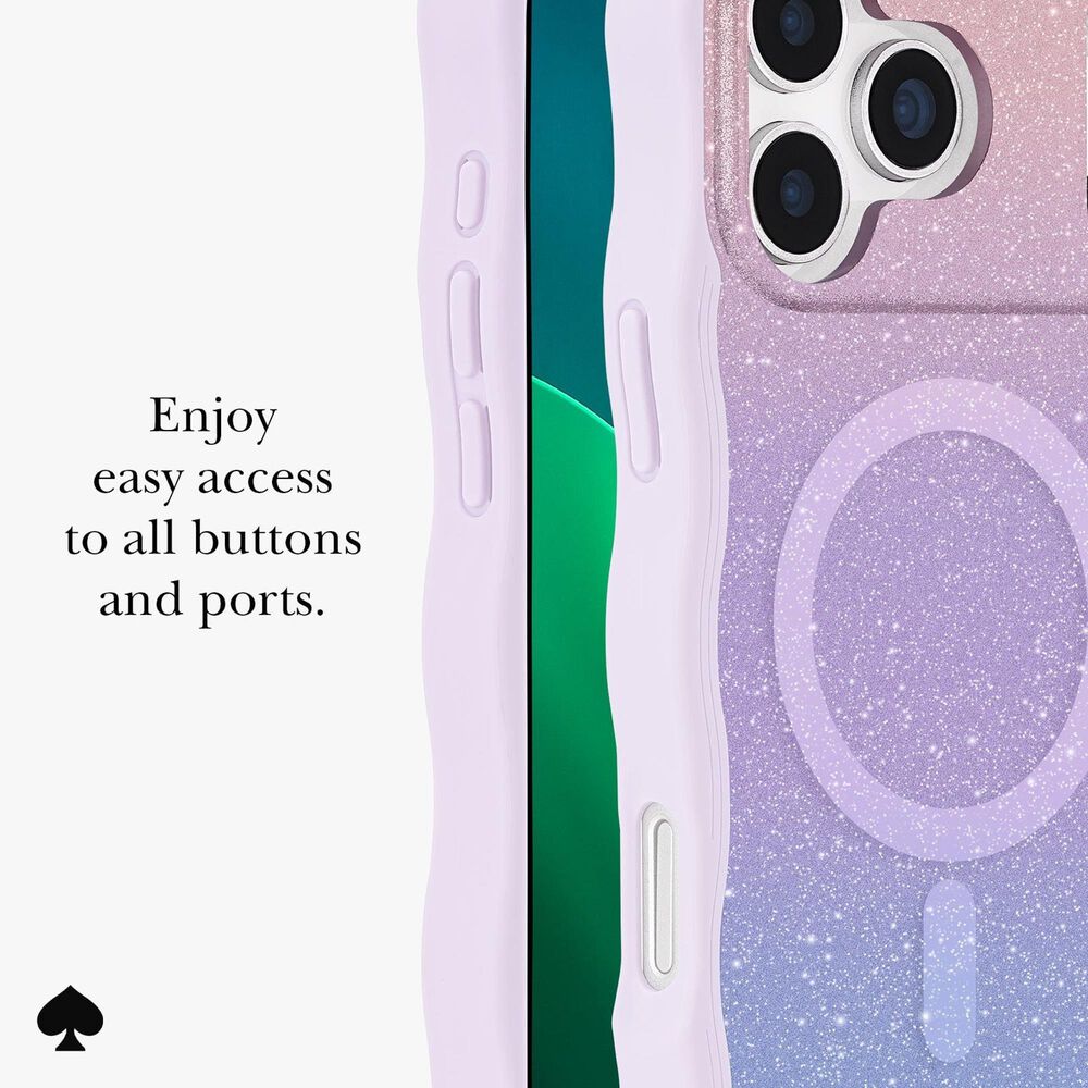 Kate Spade Wavy MagSafe Case for Apple iPhone 17 Pro Max in Opal Glitter, , large