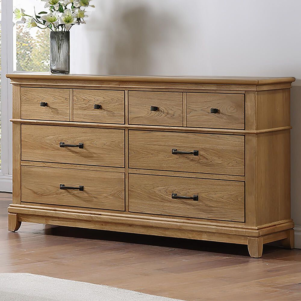 New Heritage Design Sunstone 6 Drawer Dresser Only in Honey Tan, , large