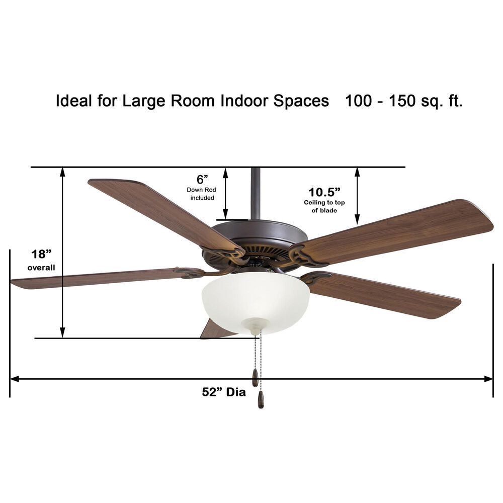 Minka-Aire Contractor Uni-Pack 52" Ceiling Fan with LED Light Kit and Dark Walnut Blades in Oil Rubbed Bronze, , large