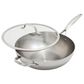 Green Pan Valencia Pro 12" Uncoated Wok with Lid and Helper Handle in Stainless Steel, , large